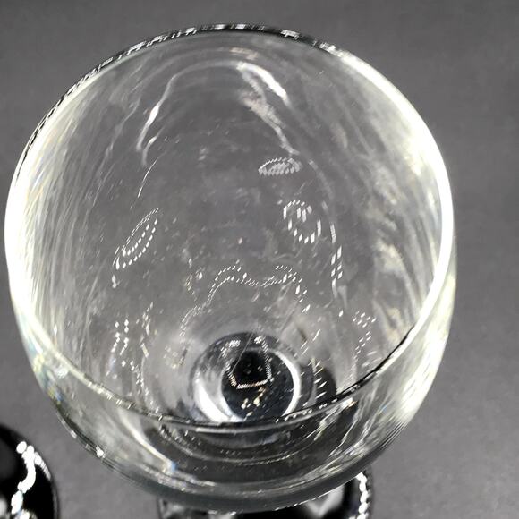 Luminarc of France Signature Black Wine Water Glasses 10oz Discontinued Set of 2 - Picture 2 of 5